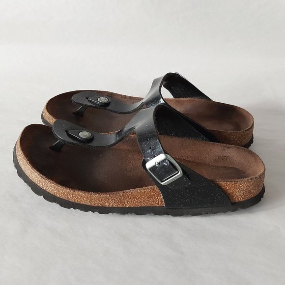 Birkenstock Women Gizeh Thong Eva Sandals Adjustable Buckle Black Comfy Slip-on - Picture 3 of 10